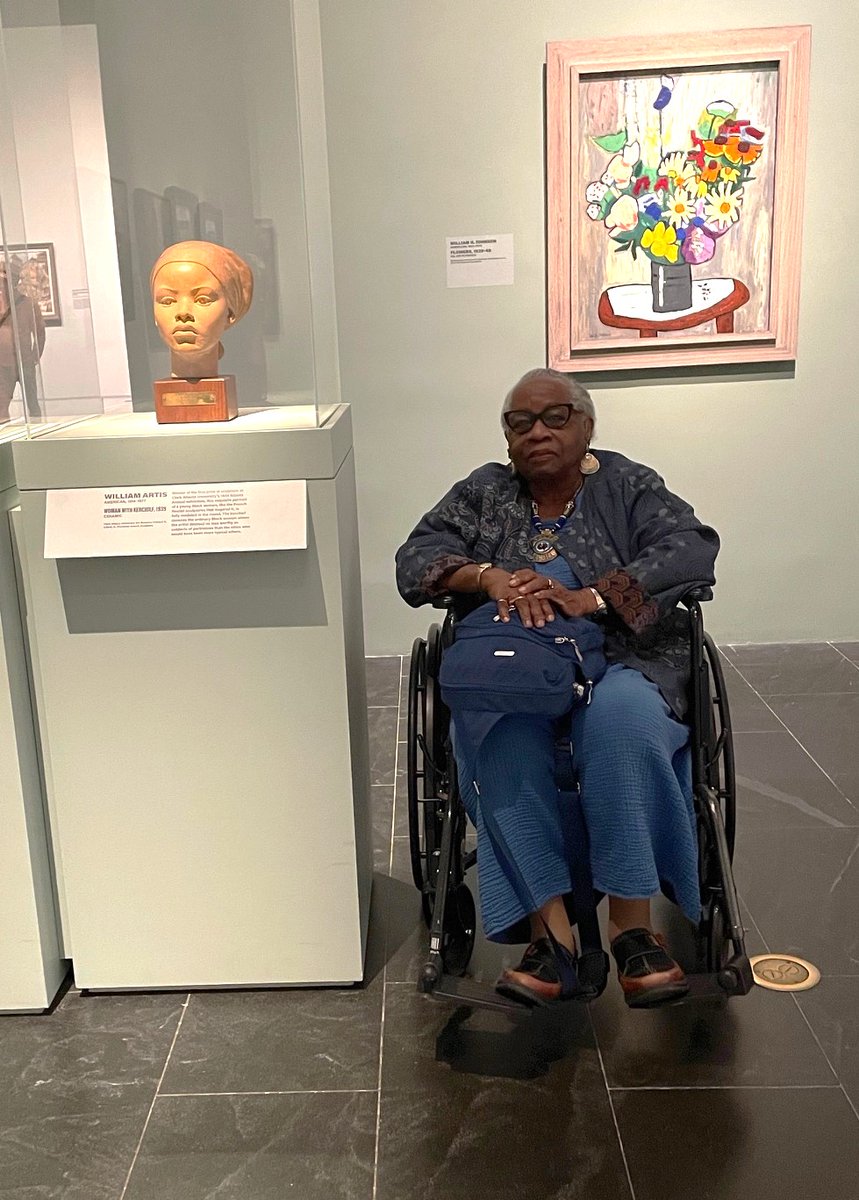 chadronstate's tweet photo. 🌟 Dr. Shirley Davis Jones visited The Met in New York to explore the Harlem Renaissance and Transatlantic Modernism Exhibition and see her uncle William Artis' stunning ceramic piece, "Woman With Kerchief, 1939," on display. 🎨 #TheMet #csceagles https://t.co/TnfLCVkEgy