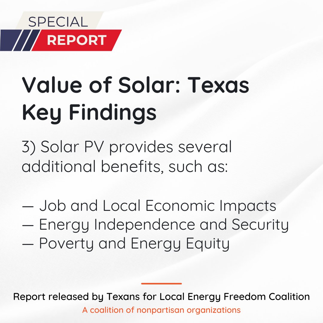 Our friends at <a href="/TXSES/">Texas Solar Energy Society</a> released a new study today analyzing the value of #RooftopSolar throughout the state. Read through the slides to learn more, or go to txses.org!