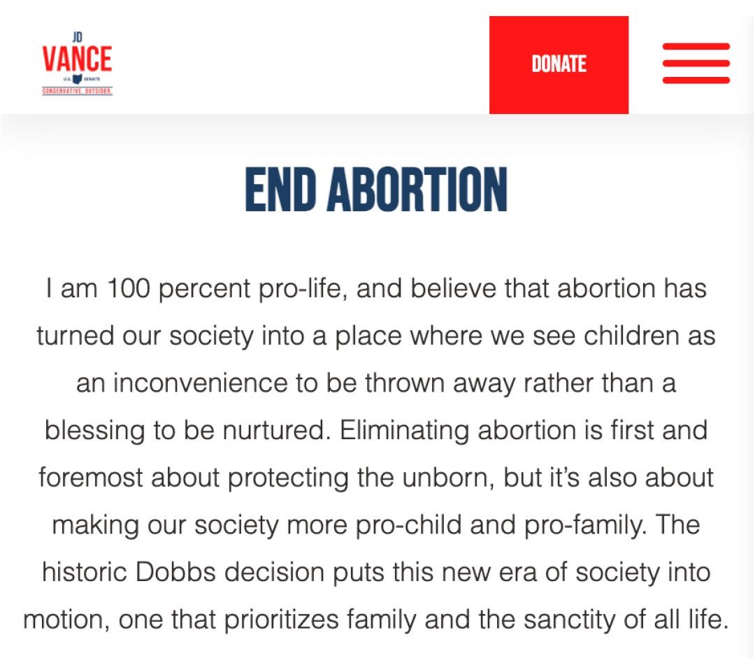 Can you guys ask @JDVance1 why he just deleted this from his website? He won't answer me.