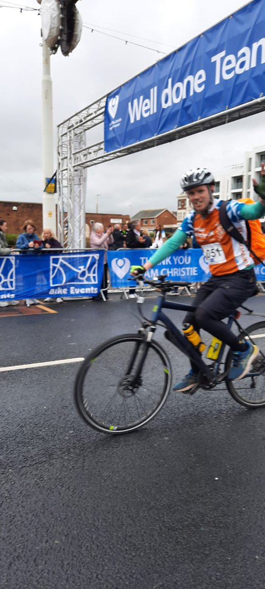 Mr_PCotton's tweet photo. Completed the Manchester to Blackpool bike ride in 4h 50mins and raised over £1100 for @MDUK_News https://t.co/8UOjohonmr