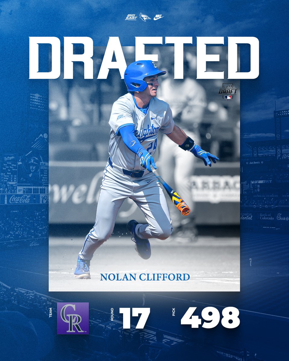 Creighton Baseball (@cu_baseball) on Twitter photo Congratulations to <a href="/Nolan_Clifford2/">Nolan Clifford</a> on being drafted to the <a href="/Rockies/">Colorado Rockies</a> in the #MLBDraft!
#GoJays Congratulations to <a href="/Nolan_Clifford2/">Nolan Clifford</a> on being drafted to the <a href="/Rockies/">Colorado Rockies</a> in the #MLBDraft!
#GoJays