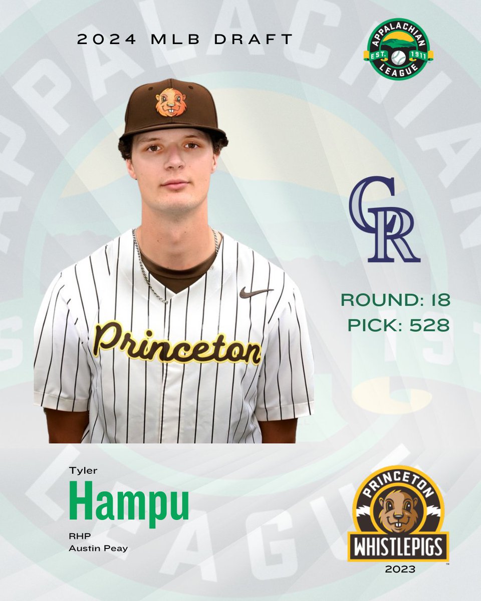 TYLER HAMPU ➡️ #Rockies    

The <a href="/Rockies/">Colorado Rockies</a> select #AppyLeague alum RHP Tyler Hampu (Princeton Whistlepigs '23) with the 528th pick in the 2024 #MLBDraft!