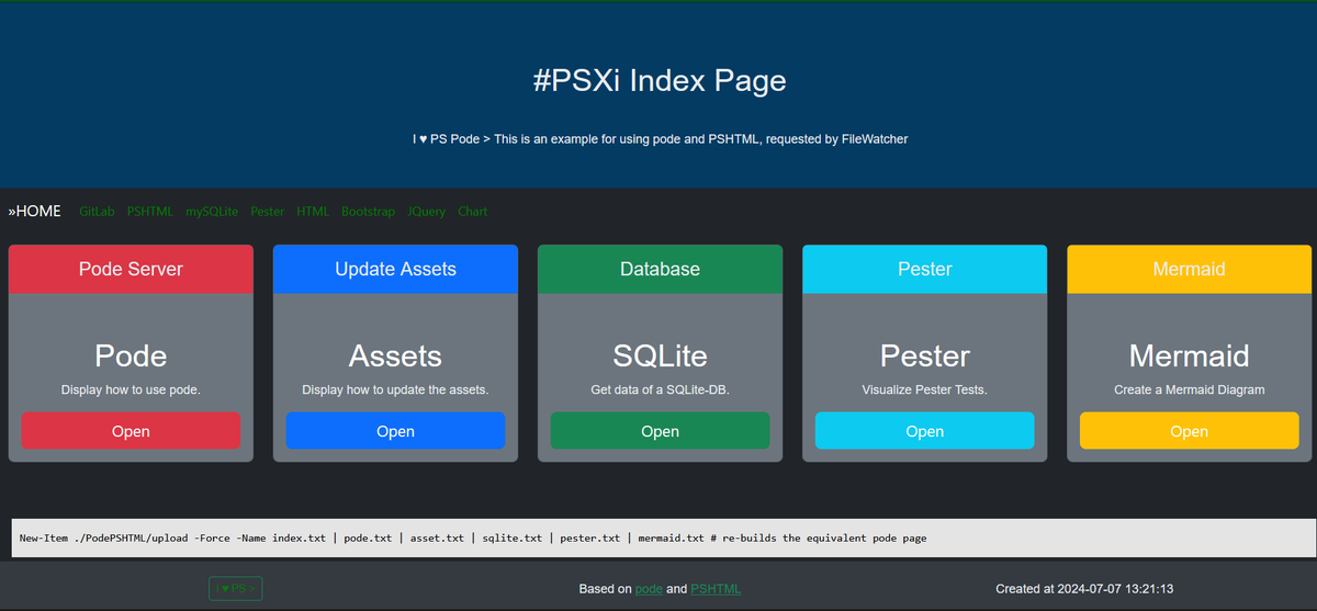 I was finally able to create a Docker image to download from the Docker Hub. Now it's even easier to test with my #PodePSHTML. hub.docker.com/r/tinuwalther/…, github.com/tinuwalther/Po…
