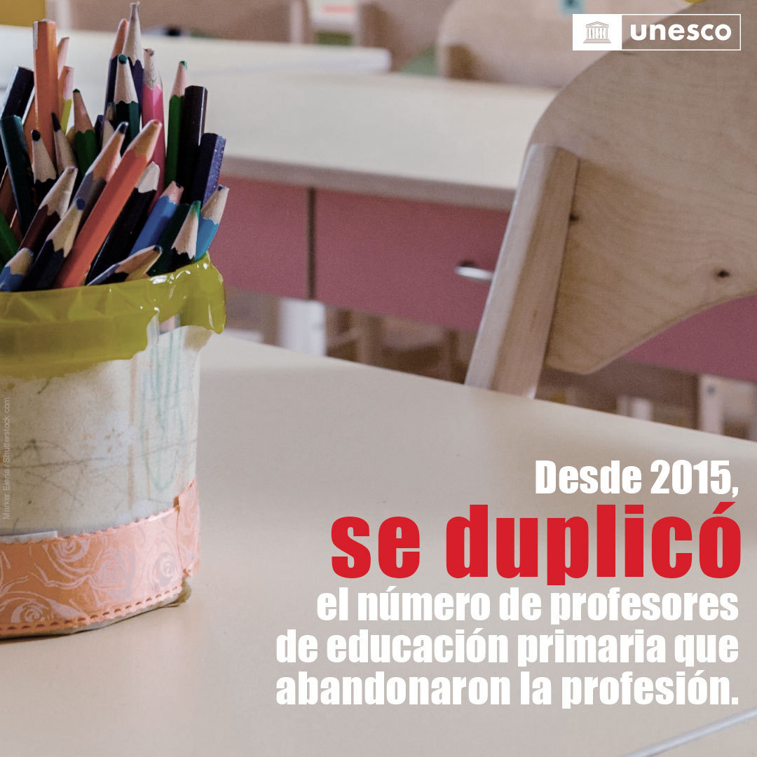 El mundo necesita más docentes.

Sin embargo, hay escasez de educadores para enseñar a las generaciones futuras.

Apoyemos a las profesoras y los profesores, defendamos su derecho a condiciones de trabajo justas.

Vía <a href="/UNESCO_es/">UNESCO en español 🏛️#Educación #Ciencia #Cultura</a>
