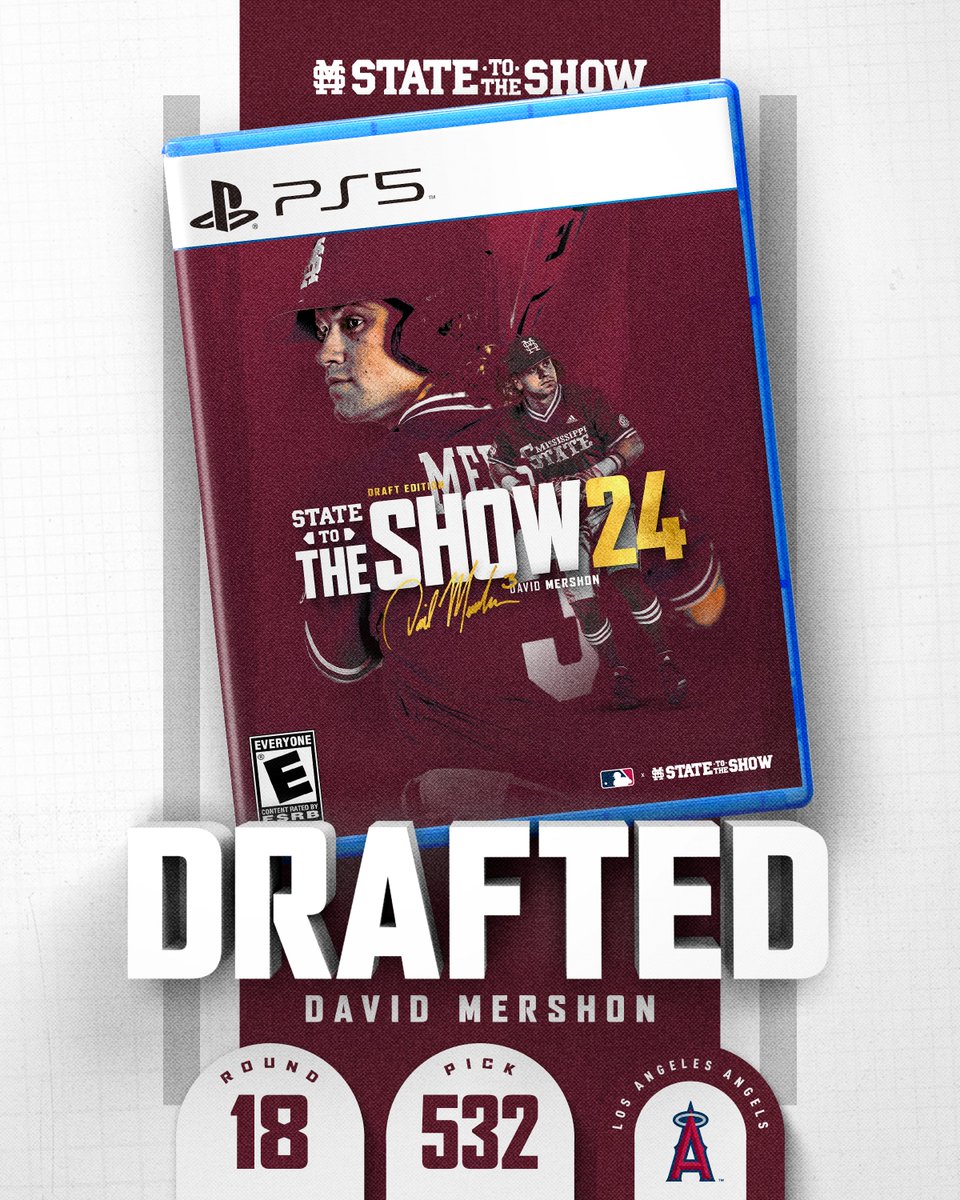 𝗦𝗧𝗔𝗧𝗘 ➡️ <a href="/Angels/">Los Angeles Angels</a> 

The Los Angeles Angels have selected <a href="/mershyyyyyy/">David Mershon</a> ⚾
 
#StateToTheShow24 | #HailState🐶