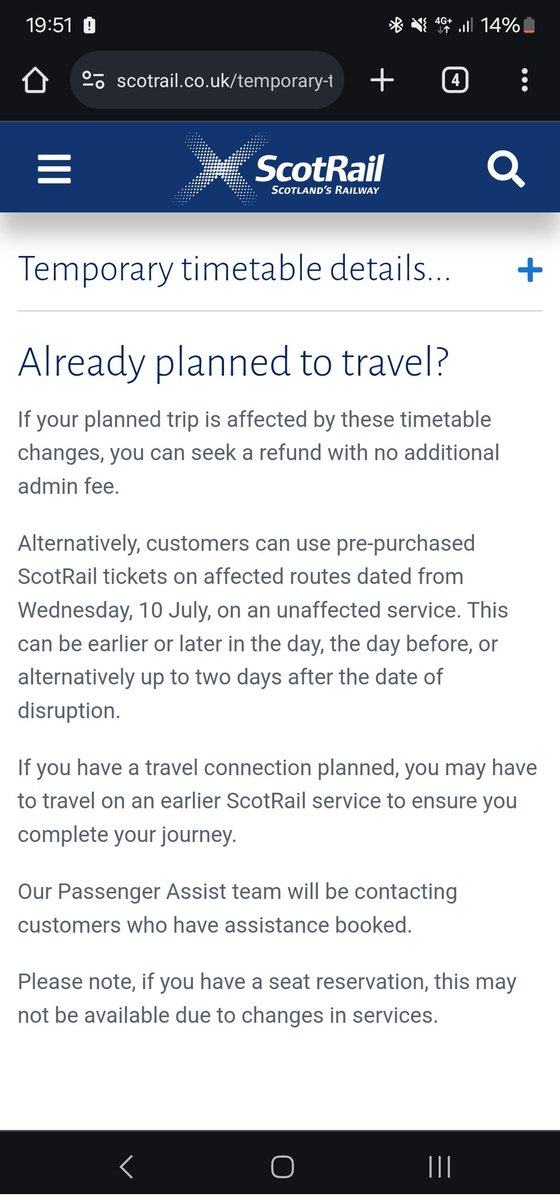 LesleyMilne2012's tweet photo. @ScotRail Your website does not mention any of these factors. It says I can travel up to two days after the date of disruption? Is the information on the website not correct https://t.co/HuNjffRFku