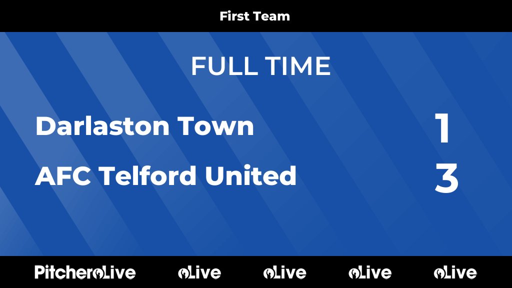 DarloTown1874FC's tweet photo. FULL TIME: Darlaston Town 1 - 3 AFC Telford United
#DARAFC #Pitchero
https://t.co/MQ1v39XAQi https://t.co/cZigdYTk1a