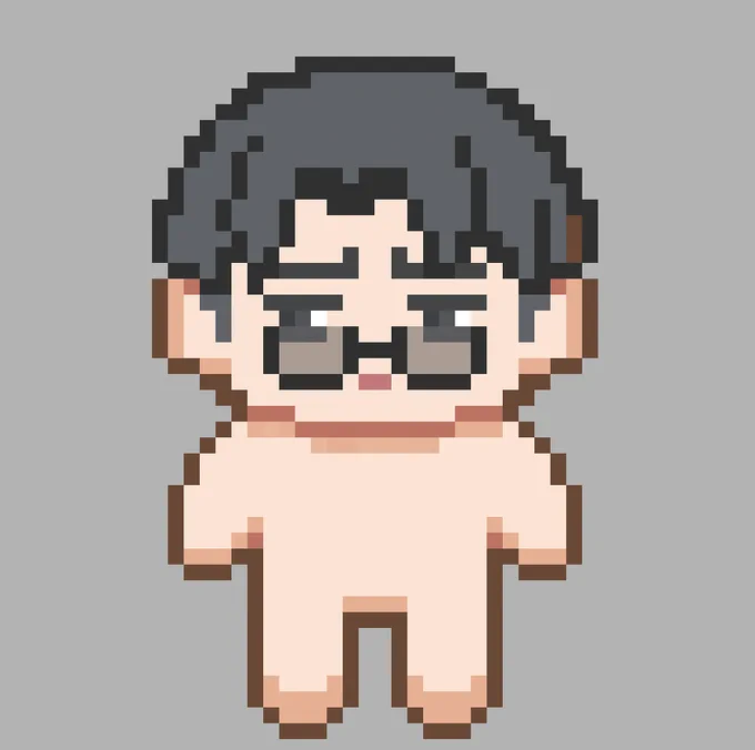 アバター作ってるんだけど、眼鏡が思いの外うまくいったので投下ww自分で作っといてツボに入ってしまった それにしてもドット絵難しいねええ!