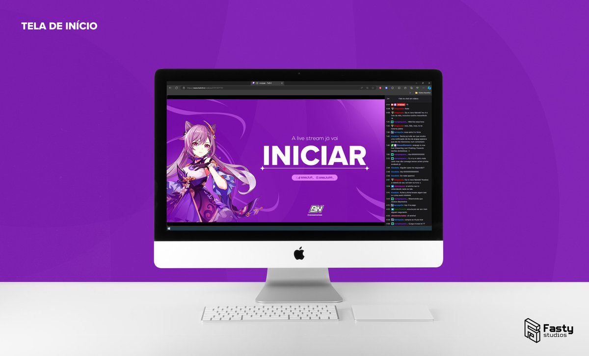 FastyStudios's tweet photo. Em mais uma parceria com a @bossanovagg, estamos criando novos stream packs para os criadores do time! 🎨✨

Se liga como ficou a nova cara da live da @Anajup_ 😍 https://t.co/1OmOeflDdb