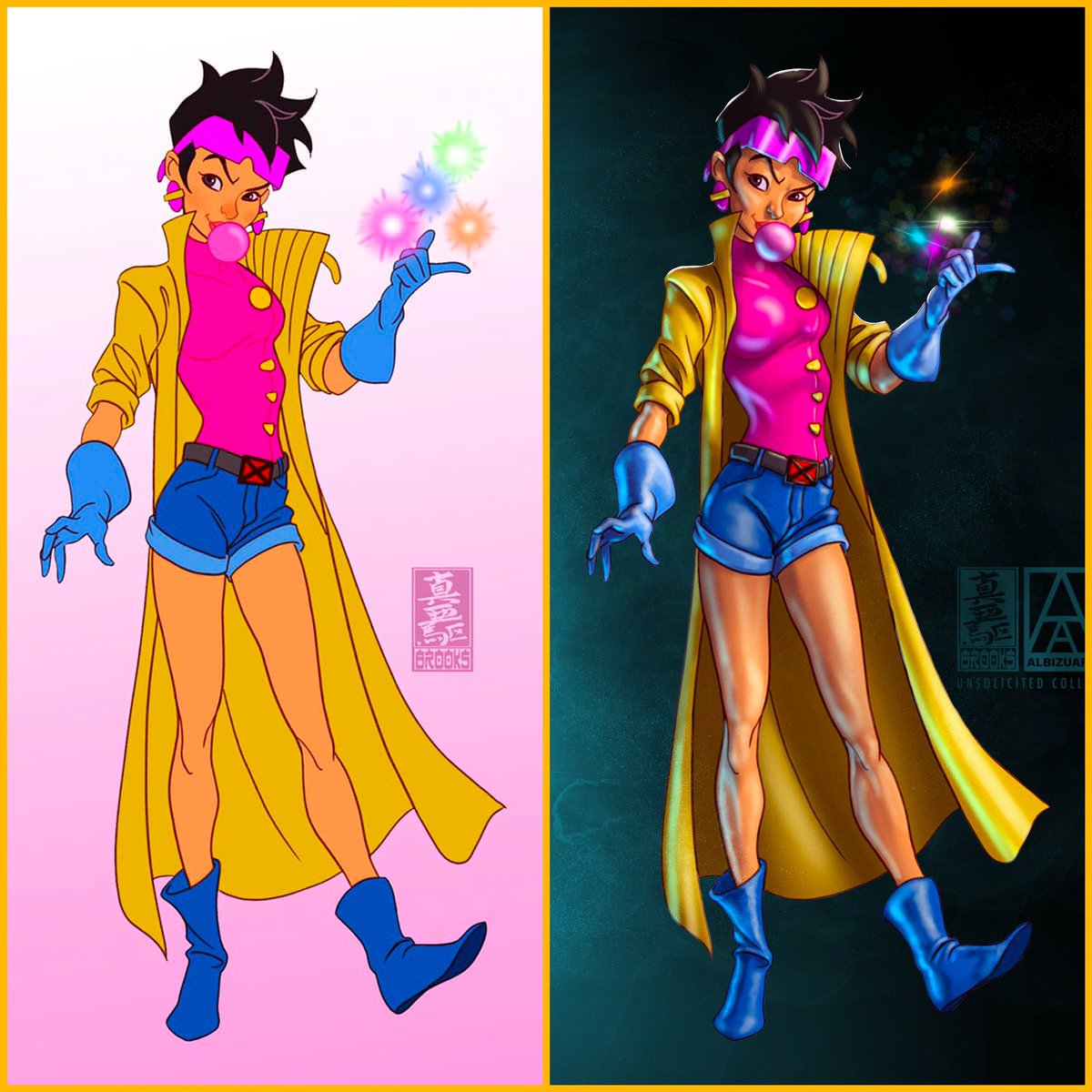 albizuR's tweet photo. #unsolicitedcollab of @MarkBrooksArt series “#Marvel #dfied #Xmen with #jubilee #renderingexercise over his. #disneyfied #markbrooks #markbrooksvariant #illustration #marvelcomics #havefundesigning #procreate #animation #procreatedreams https://t.co/APvPxncHnH