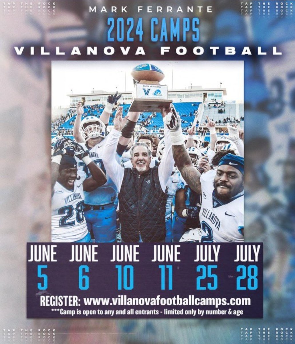 Thank you <a href="/CoachRiede/">Dave Riede</a> for the Villanova camp invite