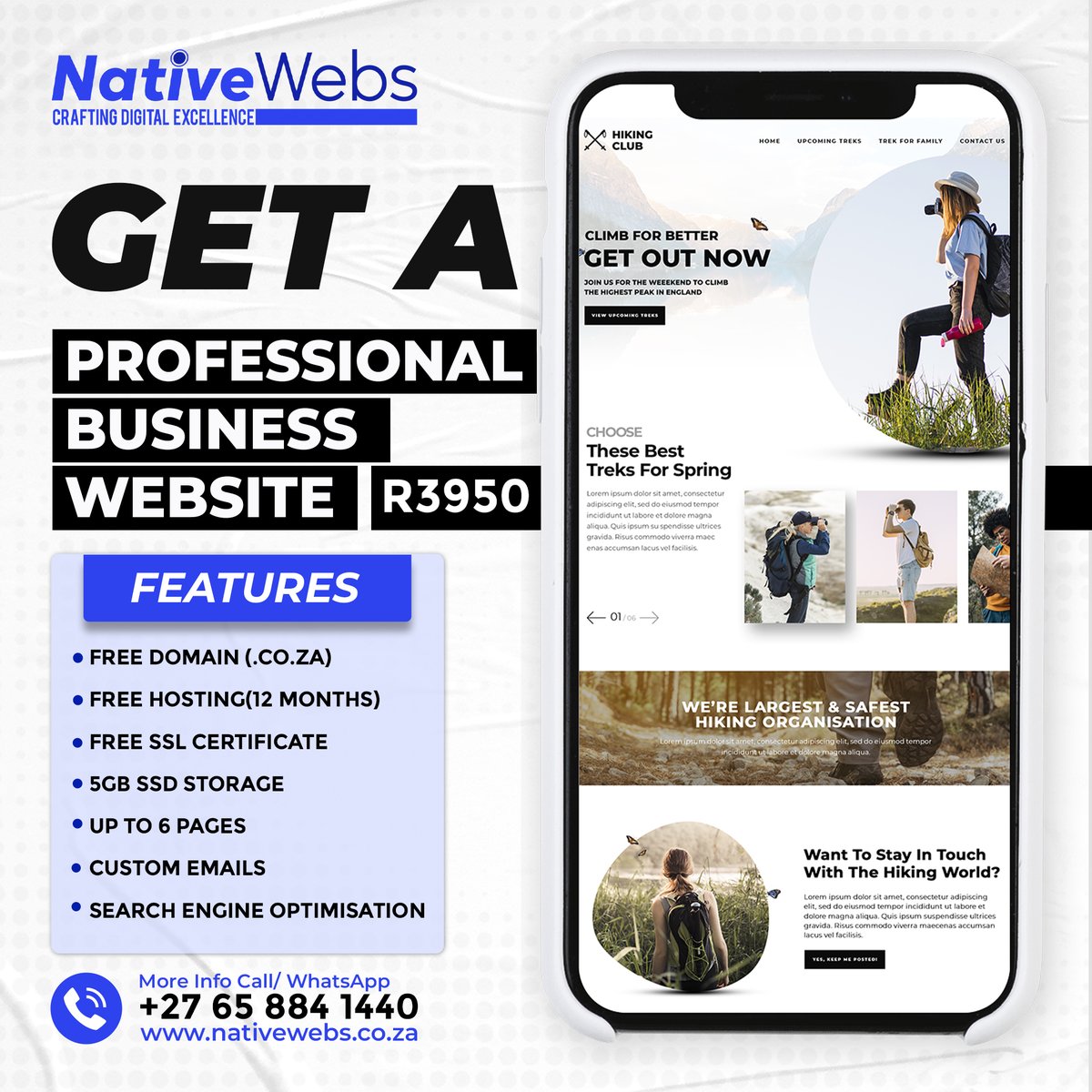Transform your online presence with expert #WebsiteDesign 🖥️✨ Let our team at Native Webs create a stunning website that stands out!
🔥SPECIAL OFFER🔥
💻 Website Design: Only R3950

#BusinessGrowth #GraphicDesign #Business #WebDesign #SEO #OnlineMarketing #gauteng #NativeWebs