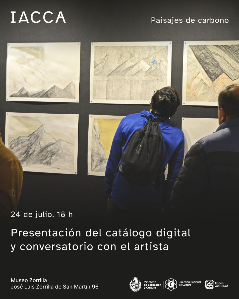 Presentación del catálogo digital de "IACCA Paisajes de Carbono" y conversatorio entre el artista Mathias Escotto Gadea y la coordinadora general del museo Fátima Rodríguez.

📌Miércoles 24 de julio, 18 h. Entrada libre 
Museo Zorrilla
José Luis Zorrilla de San Martín 96
