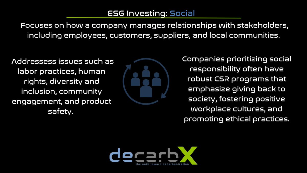 decarbX's tweet photo. Prioritizing social responsibility in #ESG means valuing fair labor, human rights, diversity, and ethical practices. It’s about creating strong bonds with employees, customers, suppliers, and communities.
#decarbonization #efficiency #sustainability #emissions #decarb #decarb https://t.co/zxLtKn27rK