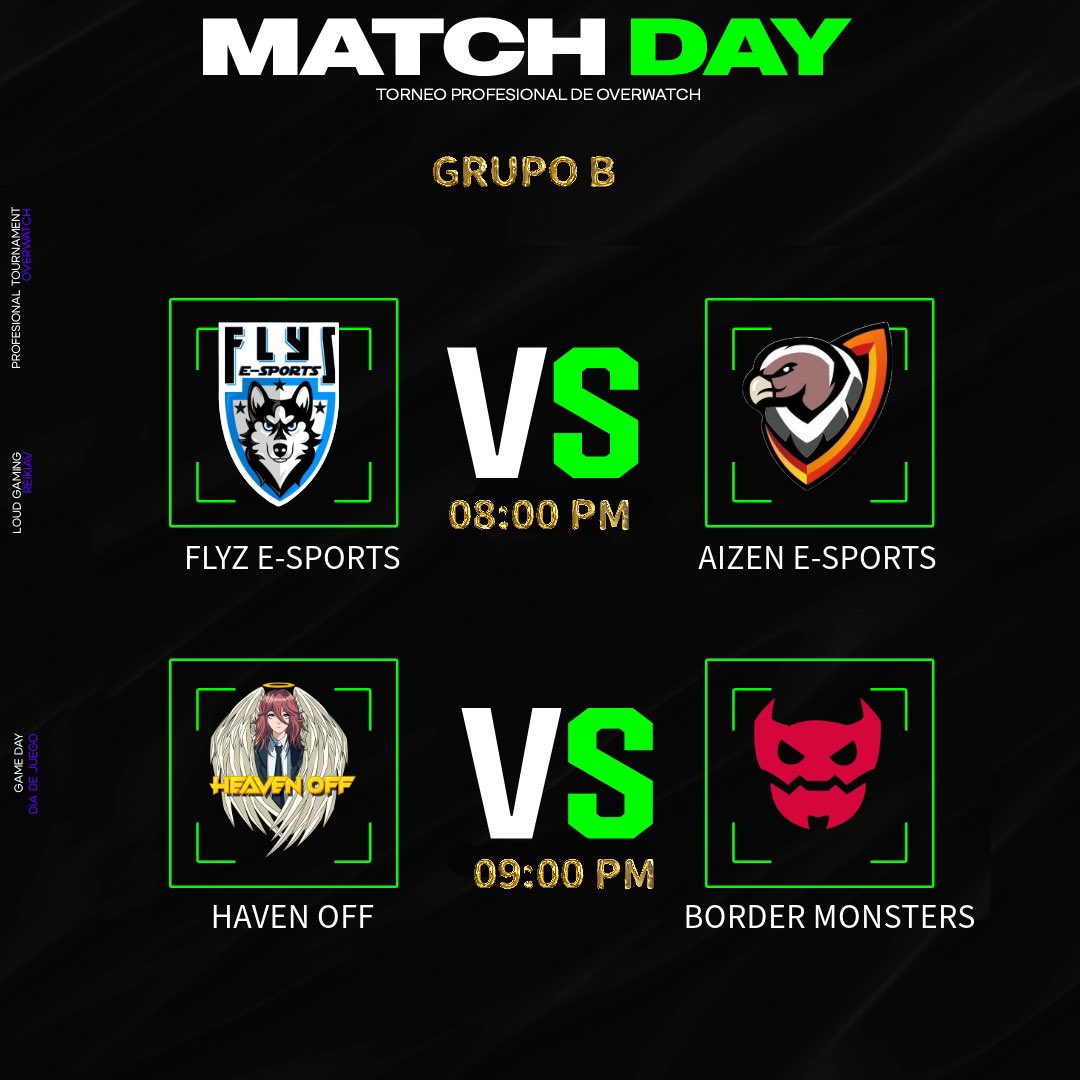 LouDGaming_MX's tweet photo. Hoy seguimos con el Grupo B 🔥
Noche de #Overwacth junto a @reikiavoficial 🔥
Con la voz y la experiencia de @Rammz57 💣
@FlysGoficial vs @AizenEsports 20:00 hrs
#HavenOff vs @BorderMonsters 21:00 hrs
#Competition #Overwatch2 #OW2 #LouDGG https://t.co/ESJS5RtzDY