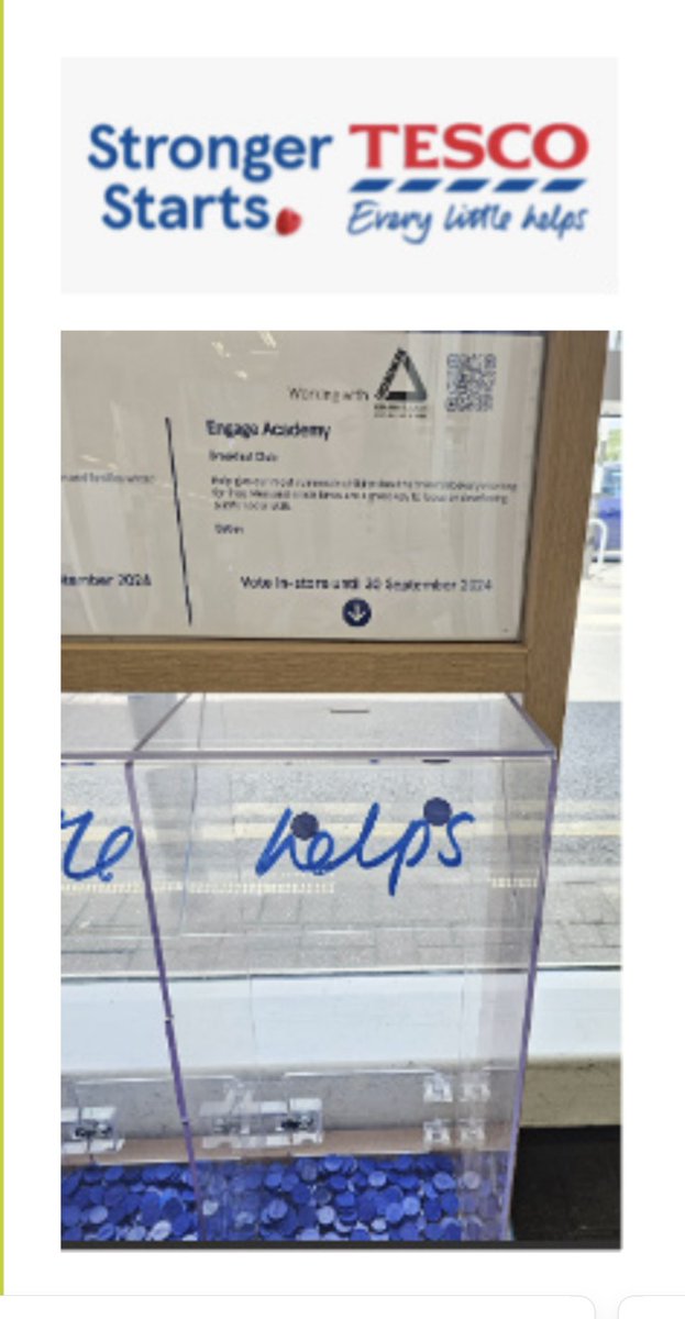 🔵🔵Vote for us with your <a href="/Tesco/">Tesco</a> #TescoStrongerStarts tokens to help us win £1500 towards our healthy breakfasts in various stores across Dewsbury, Wakefield, Mirfield and Batley. 🔵🔵 <a href="/EthosAcadTrust/">EthosAcademyTrustUK</a> #nurture #semh