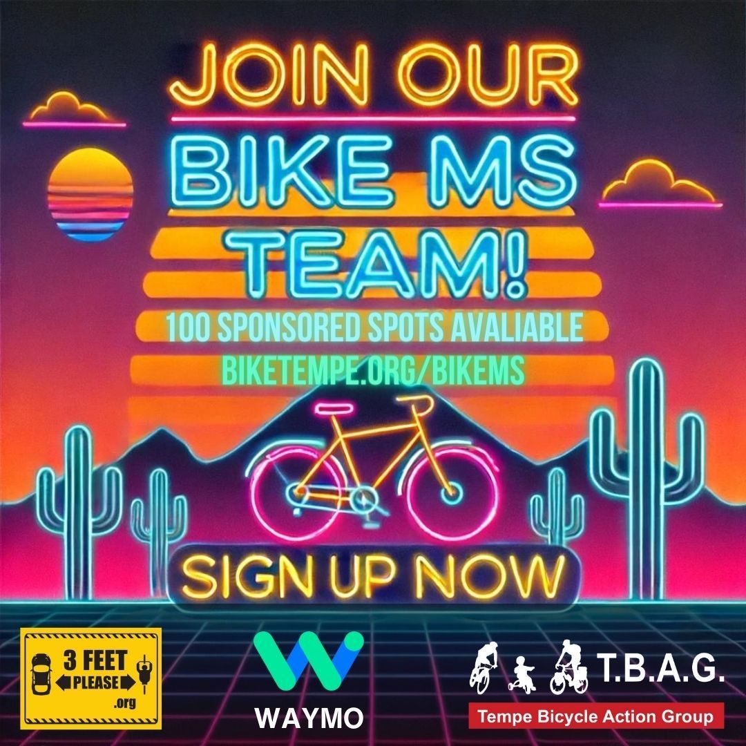 🚴‍♂️🌟 Ride to Fight MS with TBAG &amp; 3ft Please! 🌟🚴‍♀️
Join our team for Bike MS at McDowell Mountain Park on Oct 5 &amp; 6! First 100 riders get a $500 boost thanks to Waymo and a mystery donor! Let’s make a difference together. Sign up now! ➡️ buff.ly/3zamada