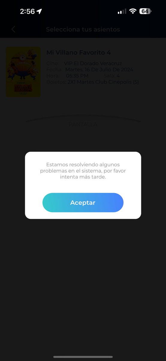 Jessicaorbezo's tweet photo. @AyudaCinepolis @Cinepolis hola! No deja hacer compras en la app desde la mañana 🫠 https://t.co/G9jYNluWC1