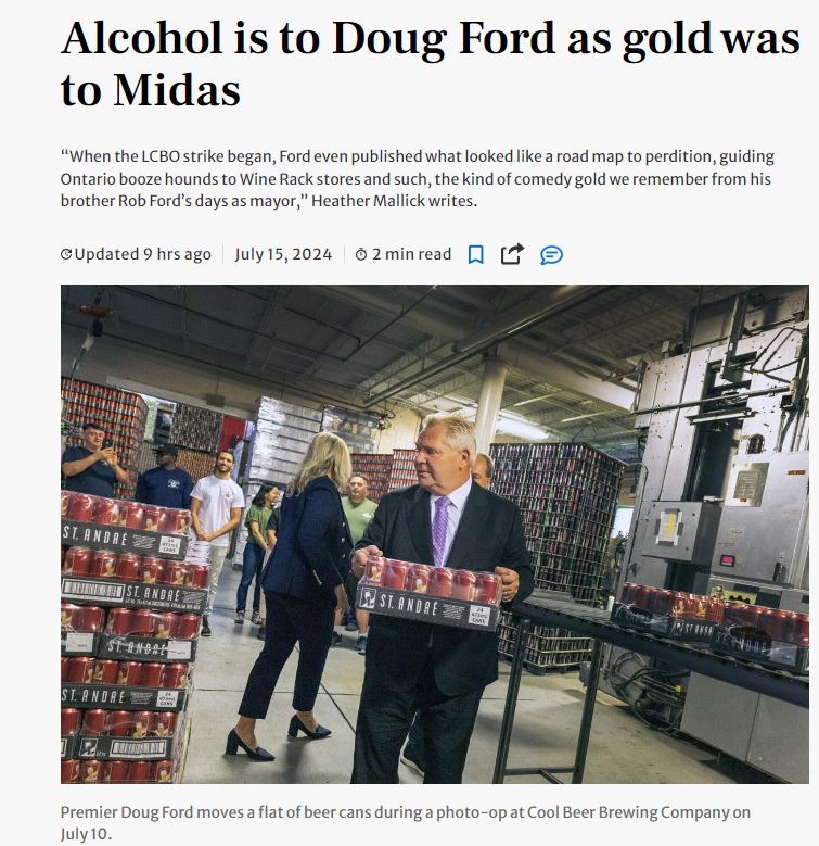 radiogirl985's tweet photo. "What we have is a strange man obsessed with:
* booze
* online gambling
* raising speed limits
* giving good land to real estate developers"
#ONpoli #DougFord #alcohol #booze #LCBO #lcbostrike #PriorityList #LeadershipMatters https://t.co/llbaJkYWvY