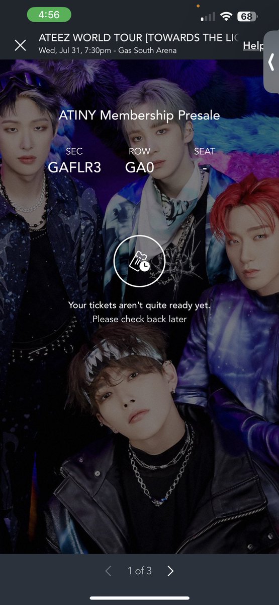 unicjwrld's tweet photo. would anyone want to trade 3 day 2 duluth ateez tickets for 3 section 100s tix? dm for more info, willing to call to verify https://t.co/n4uwVirY03
