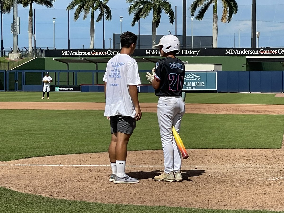 JasonHague16's tweet photo. Love this!!! Big brother giving knowledge and building confidence! #specialbond #specialyoungman #respect @NjMarlins https://t.co/eFLsP6uyQo