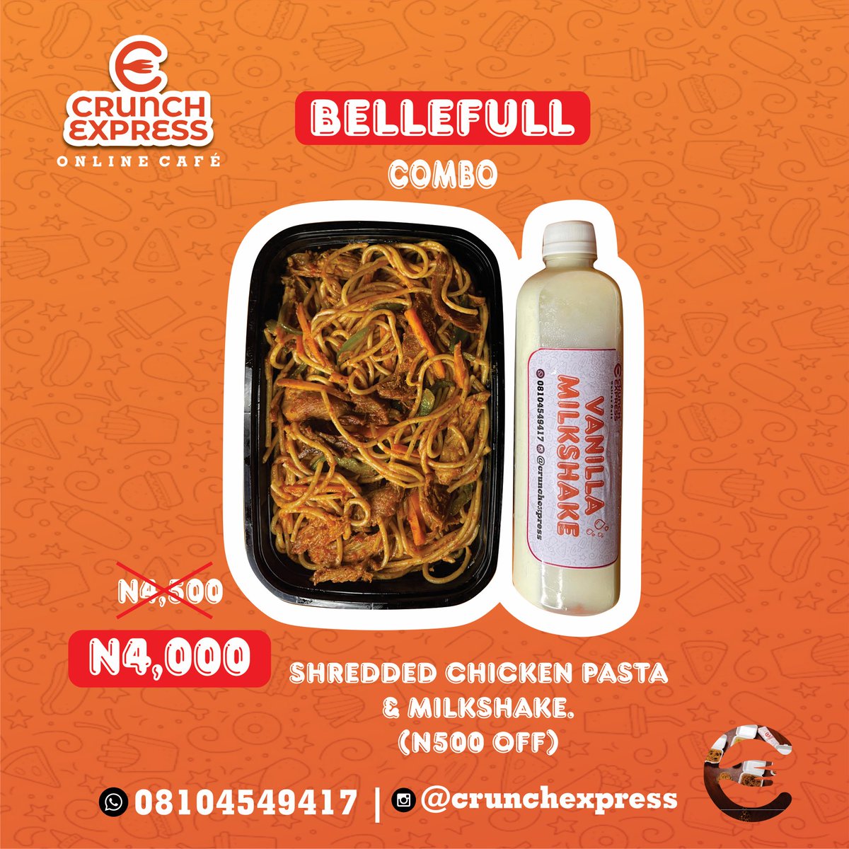 CrunchExpress's tweet photo. If you’re new here, ask anyone about our shredded chicken pasta 🍝 😌 https://t.co/QxbIrj5QgG