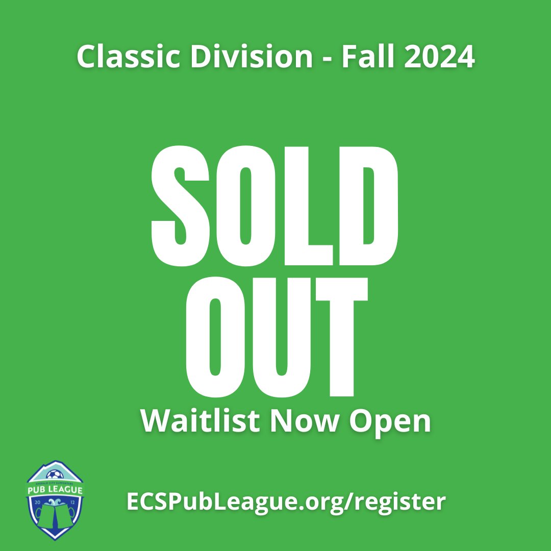 Our Classic division has also sold out in record time. The waitlist is now open. If you still want to play get on the list. We're exploring every option to expand.

forms.gle/wr8K9AMeBdLbKk…