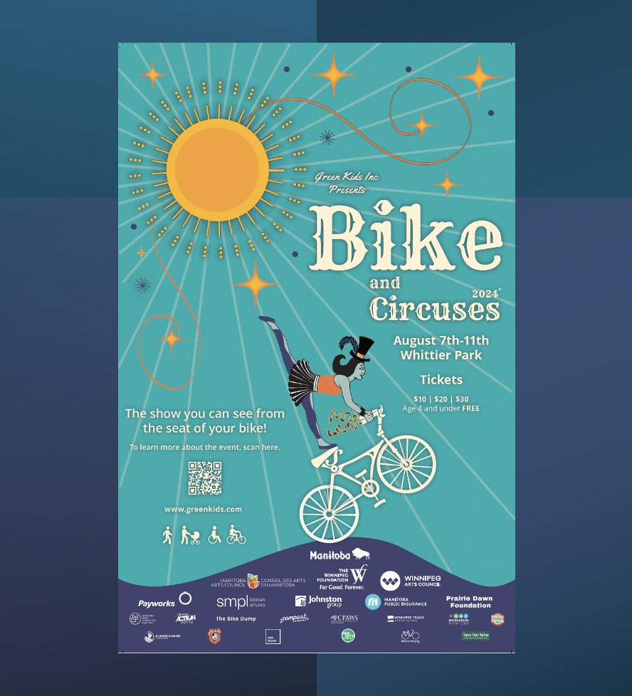 GreenKidsInc1's tweet image. Would you look at this!

Thanks so much to David Pruden for this super sweet lady on the bike silhouette and to AMS Design-Illustration-Motion for working it into this amazing poster.
Keep an eye out for it around town.

Bike and Circuses
August 7-11
Whittier Park

#exploremb