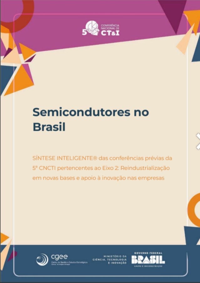acceitec's tweet image. O MCTI disponibilizou recentemente dois e-books com a síntese de todos os eventos preparatórios para 5° CNCTI.  O CEITEC sediou a Reunião temática 'Semicondutores no Brasil', cuja síntese pode ser lida no link abaixo.
issuu.com/5cncti/docs/se…