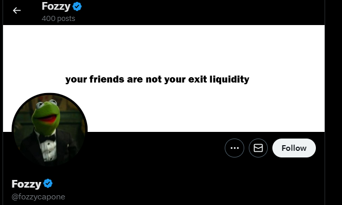 SolMrBob's tweet photo. @fozzycapone  what a DICKIHEAD : "your friends are not your exit liquidity https://t.co/5hqK56rLEm