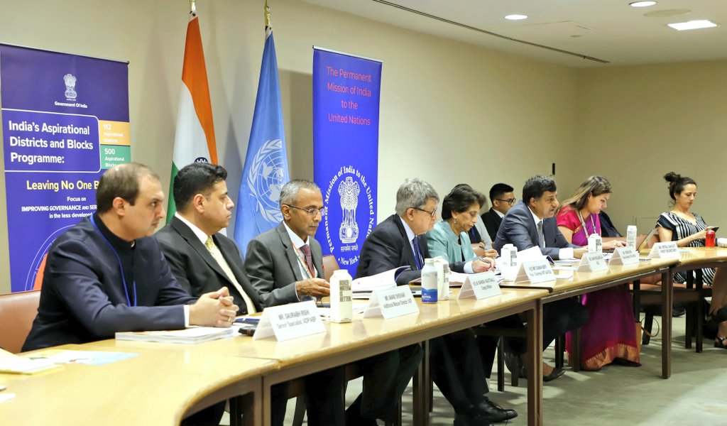 IndiaUNNewYork's tweet photo. Organized by @IndiaUNNewYork &amp; @NITIAayog, showcasing 🇮🇳’s efforts on #SDG localization to ensure delivery at the last mile in collaboration with @UNDP. https://t.co/6zInJyO2Hp
