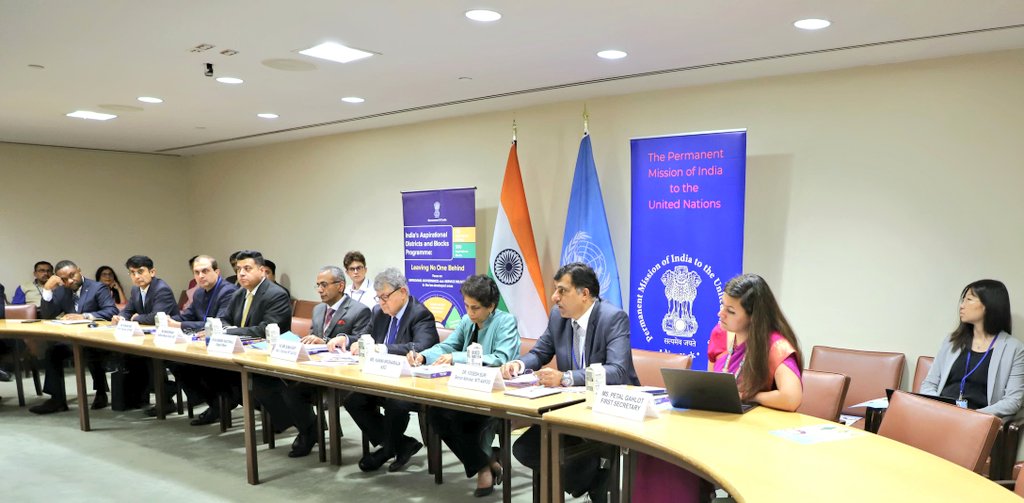 IndiaUNNewYork's tweet photo. Organized by @IndiaUNNewYork &amp; @NITIAayog, showcasing 🇮🇳’s efforts on #SDG localization to ensure delivery at the last mile in collaboration with @UNDP. https://t.co/6zInJyO2Hp