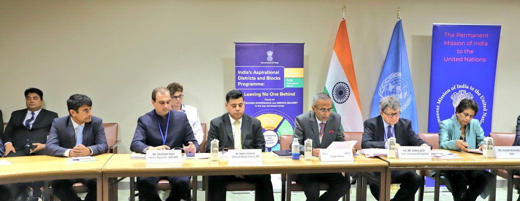 IndiaUNNewYork's tweet photo. Organized by @IndiaUNNewYork &amp; @NITIAayog, showcasing 🇮🇳’s efforts on #SDG localization to ensure delivery at the last mile in collaboration with @UNDP. https://t.co/6zInJyO2Hp