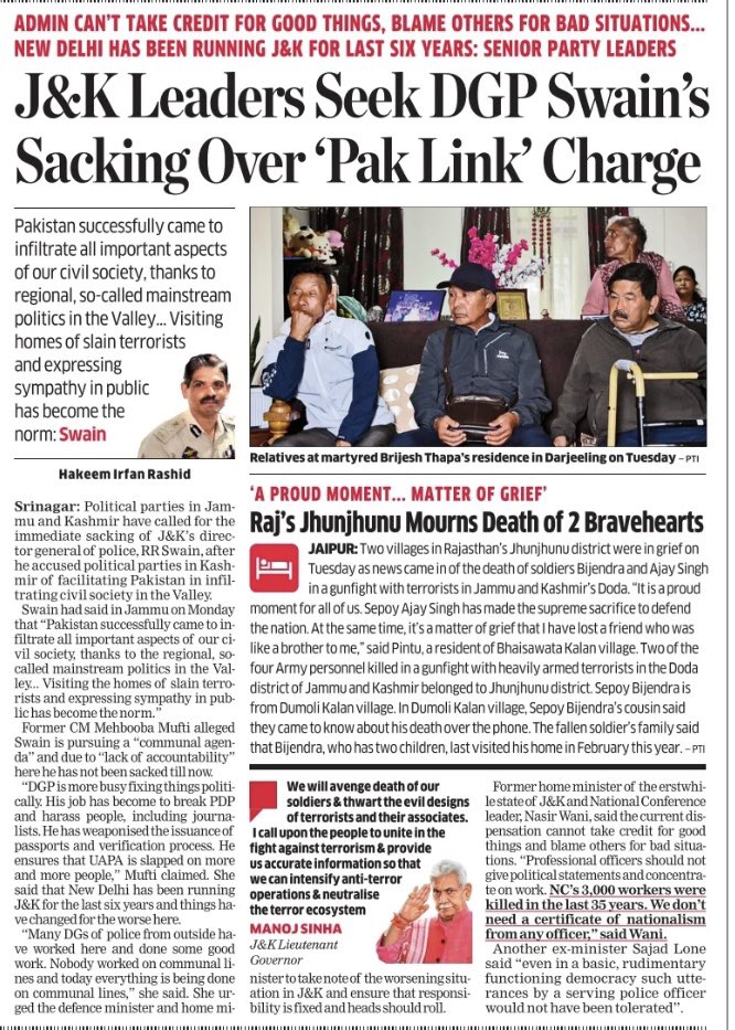 ajay_mlnanda's tweet photo. Standing with the #citizensofIndia and our security forces at this crucial time will certainly boost their morale in eradicating terrorism.
Please spare our security forces from cheap politics, especially when they are engaged in a critical battle against foreign-sponsored terrorism in Jammu & Kashmir.
