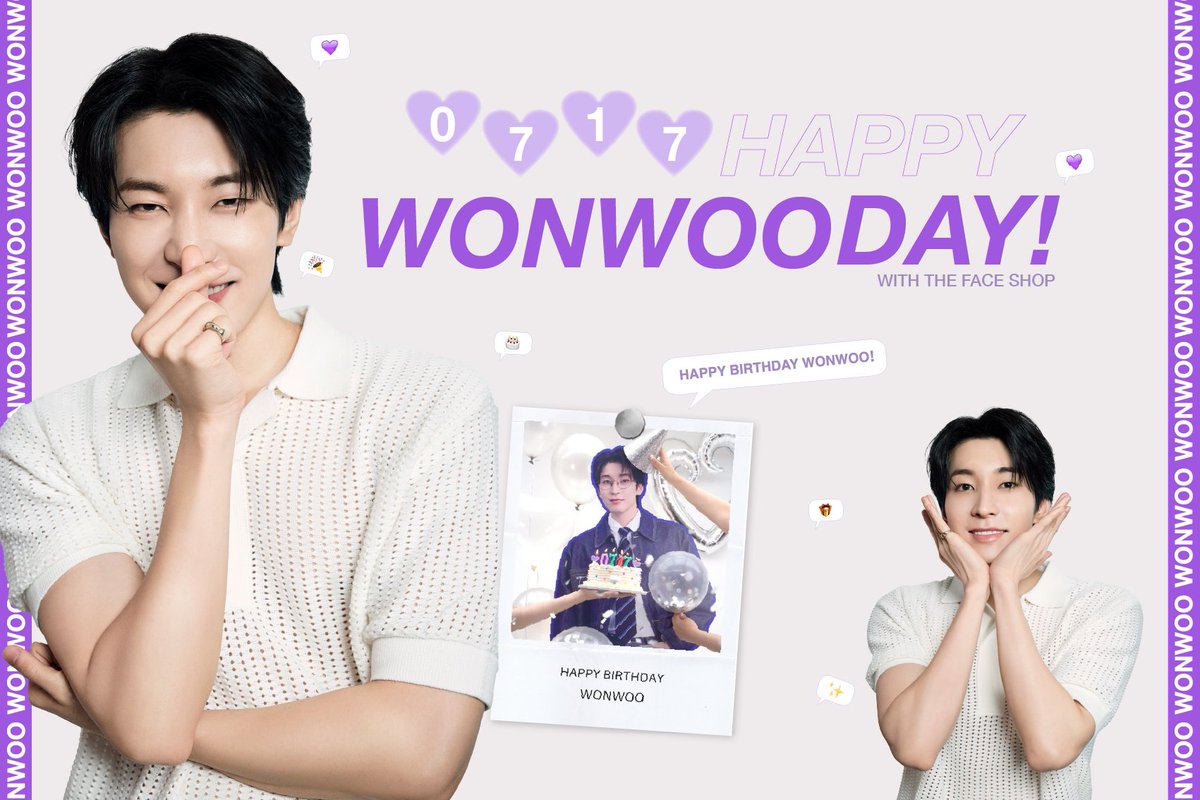 thefaceshop_kr's tweet photo. 💜HAPPY BIRTHDAY WONWOO 💜

더페이스샵의 모델 원우의 생일을 진심으로 축하드립니다!

#더페가_원우의_생일을_축하해
#0717_모두가_축하할_날 https://t.co/CfnvirQgF3