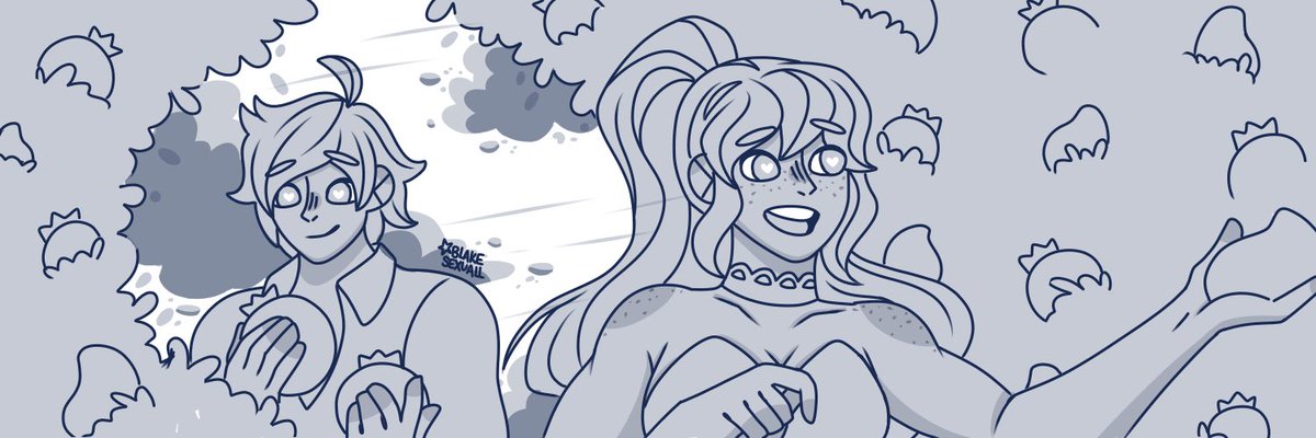 blakesexuall's tweet image. Old twitter header I drew and finished years ago, but I’m gonna start from base and redraw/update it 🥭🍃

#RWBY #RWBYfanart #GREENLIGHTVOLUME10 #Arkos #JauneArc #PyrrhaNikos