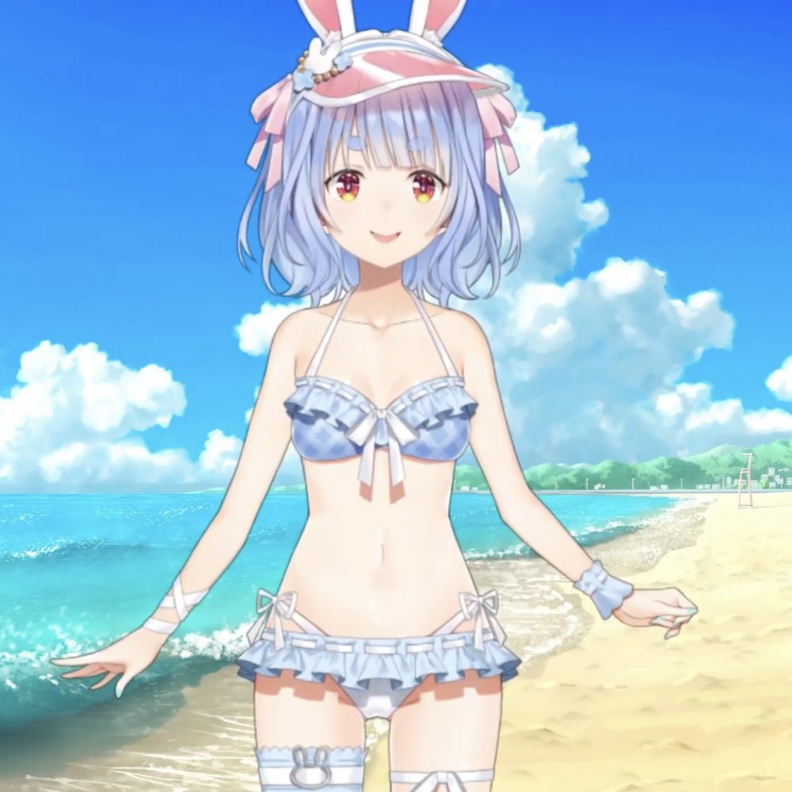 兎田ぺこら新衣装 #ホロライブ あ~~~~~~~~~🤤 こんな感じで水着姿の