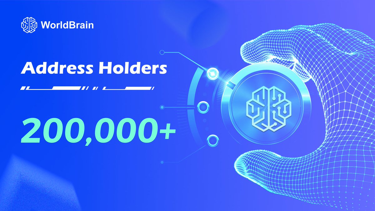 Congratulations to all #WorldBrain users! 🥳🥳
Our on-chain address holders have exceeded  ↗️200,000, marking the start of a new milestone.😎

More details 👇👇:
arbiscan.io/token/0x7ae9AB…

#DePIN #AGI #DecentralizedAI #cryptocurrency #web3 
#WorldModel <a href="/binance/">Binance</a> <a href="/okx/">OKX</a> <a href="/coinbase/">Coinbase 🛡️</a>