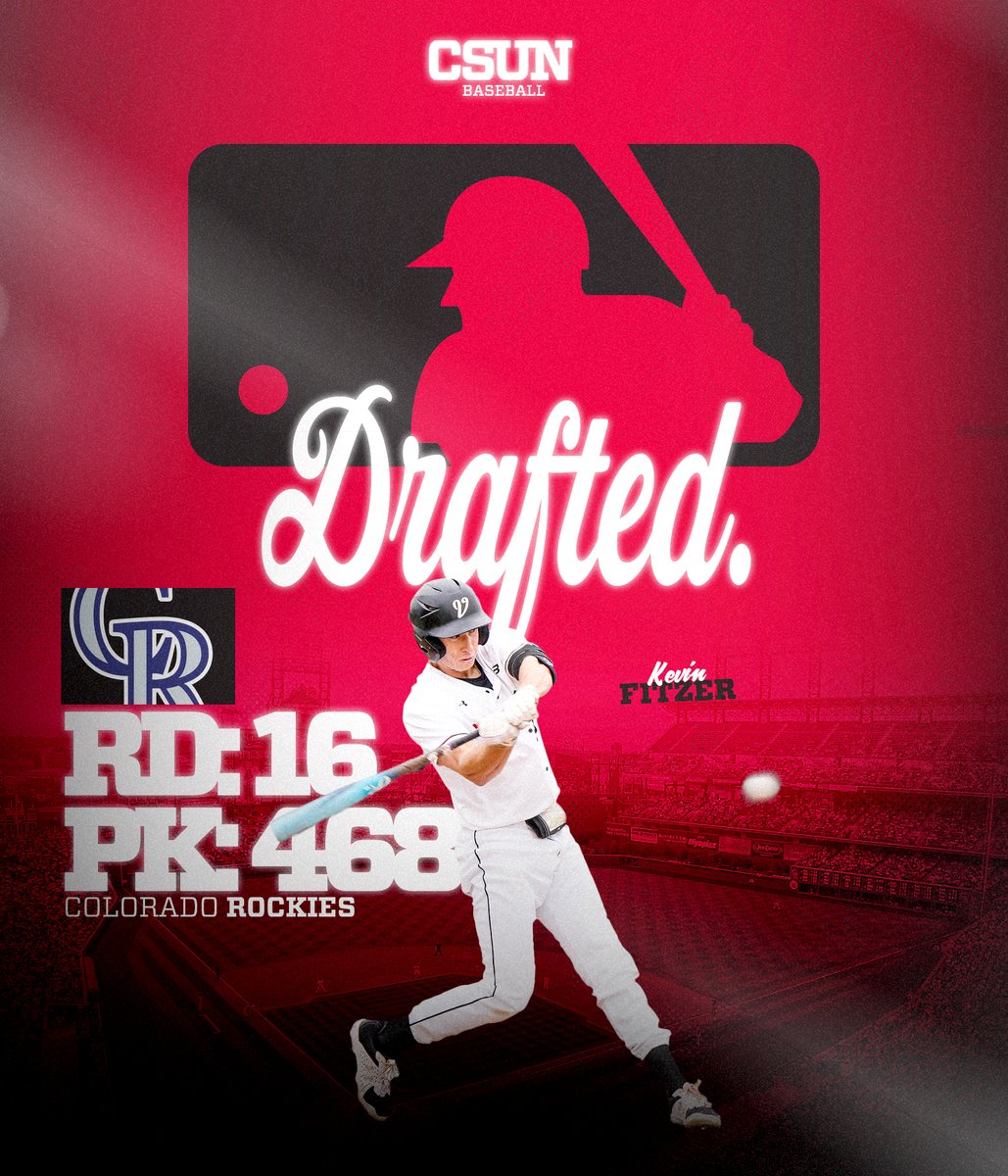 CSUN Baseball (@csunbaseball) on Twitter photo Power hitter. 🤩
Congratulations to Kevin Fitzer for being drafted by the <a href="/Rockies/">Colorado Rockies</a> in the 16th round of the <a href="/MLBDraft/">MLB Draft</a>!
#GoMatadors Power hitter. 🤩
Congratulations to Kevin Fitzer for being drafted by the <a href="/Rockies/">Colorado Rockies</a> in the 16th round of the <a href="/MLBDraft/">MLB Draft</a>!
#GoMatadors