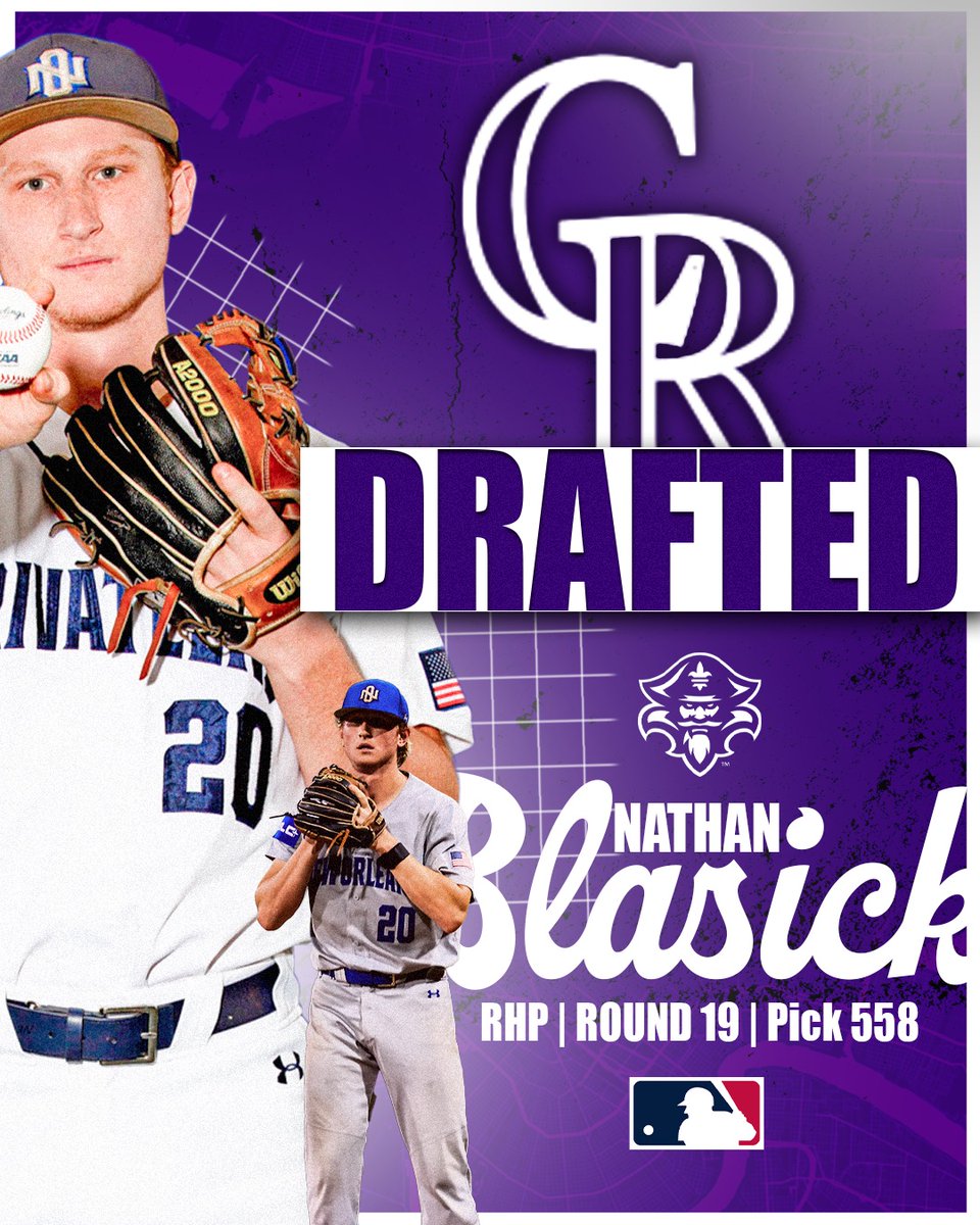 The journey continues for our newest Privateer in the pros!

Nathan Blasick becomes the latest to hear his name called after being selected by the Colorado Rockies on Tuesday!

📰tinyurl.com/23tdc2kl

#NOLAsTeam ⚔️#LockedIn 🔒