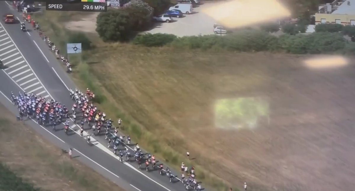 awfulannouncing's tweet photo. Peacock Tour de France broadcaster Bob Roll dropped hot mic f-bomb on fan invasion of commentator area https://t.co/H3JNG90Ma6 https://t.co/hShspeymmW