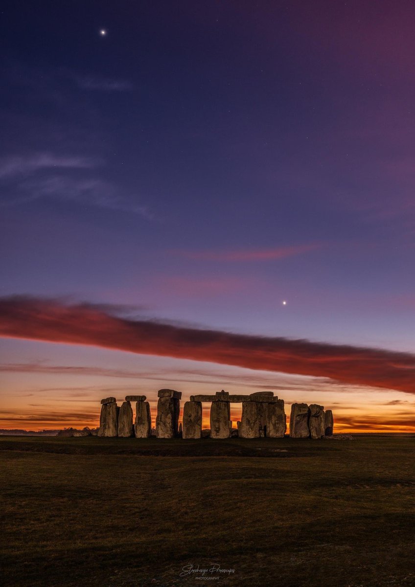 Jupiter and Venus over Stonehenge