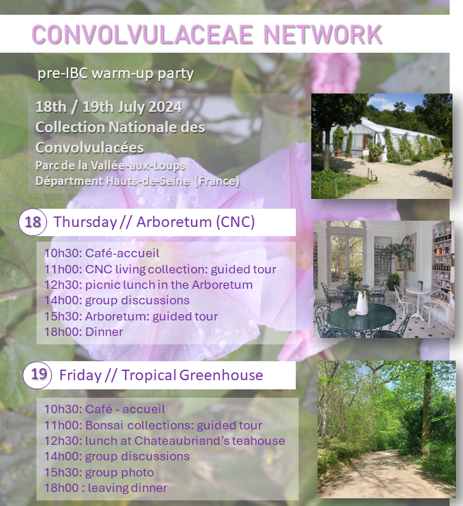 Morning glories and croissants in an idyllic scenery of 18th century France - does it get any better?!

Thank you to Nelly Bouilhac for hosting us, and the Parc de la Vallée-aux-Loups for supporting the initiative. 

We really cannot wait - see you there soon!!
#convolvulaceae