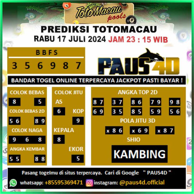 prediksi totomacau malam ini