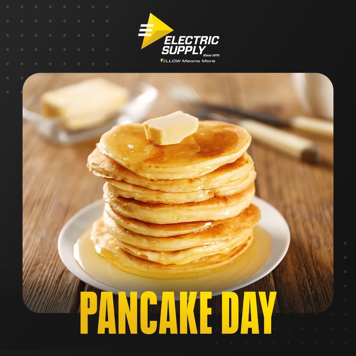 electricsupply_'s tweet photo. ⚡ Enjoy a FREE pancake &amp; sausage breakfast at our Tampa branch this Thursday, 7/18 from 7 AM to 9 AM!

Courtesy of David Weddle from GCD Sales. While supplies last.
#Tampa #Breakfast #Contractor #Electrician #Pancake #PancakeDay #Wire #Cable https://t.co/b7JKKCZdE2