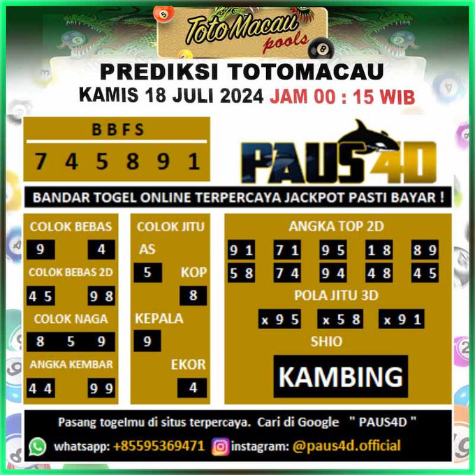 prediksi totomacau malam ini