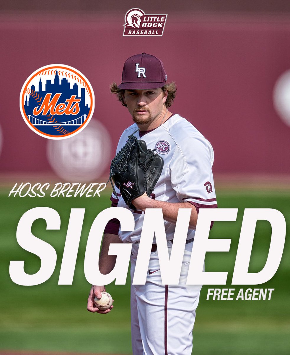 Little Rock Trojan Baseball (@littlerockbsb) on Twitter photo Congratulations <a href="/HossBrewer/">Hoss Brewer</a> on signing a free agent deal with the <a href="/Mets/">New York Mets</a> ⚔️
#LittleRocksTeam Congratulations <a href="/HossBrewer/">Hoss Brewer</a> on signing a free agent deal with the <a href="/Mets/">New York Mets</a> ⚔️
#LittleRocksTeam