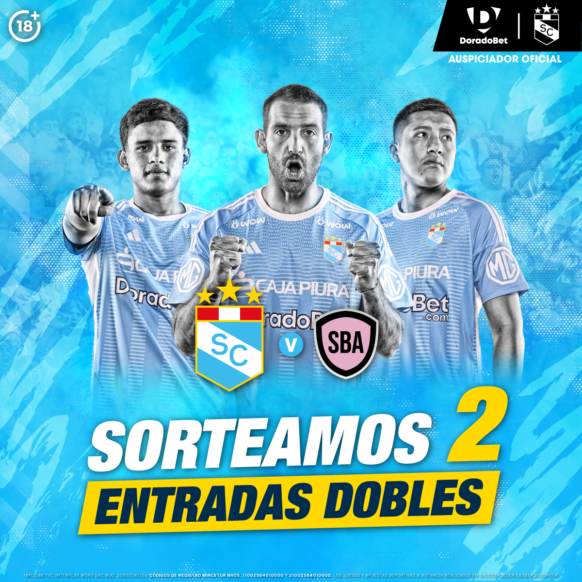 doradobet's tweet photo. ¡𝗗𝗢𝗥𝗔𝗗𝗢𝗕𝗘𝗧 𝗧𝗘 𝗟𝗟𝗘𝗩𝗔 𝗔𝗟 𝗘𝗦𝗧𝗔𝗗𝗜𝗢!💙🏟

1. Síguenos
2. Haz RT y etiqueta a la persona que te acompañaría.

🔒Cierre del sorteo: jueves 18/07 - 12 pm.

*Aplican TyC

#DoradoBet #FuerzaCristal https://t.co/5bMfTSI8QY