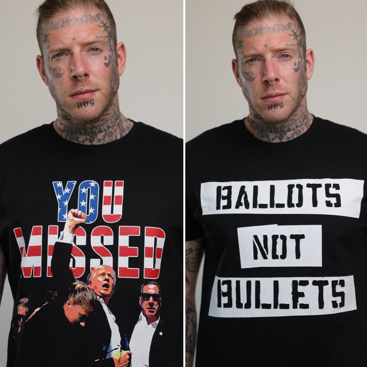 IAMTOMMACDONALD's tweet photo. Every penny from the “Ballots” shirt will be donated to the victims &amp; families affected by the Trump rally tragedy. https://t.co/JSvLyvyr8e https://t.co/WUkXsKvPFi