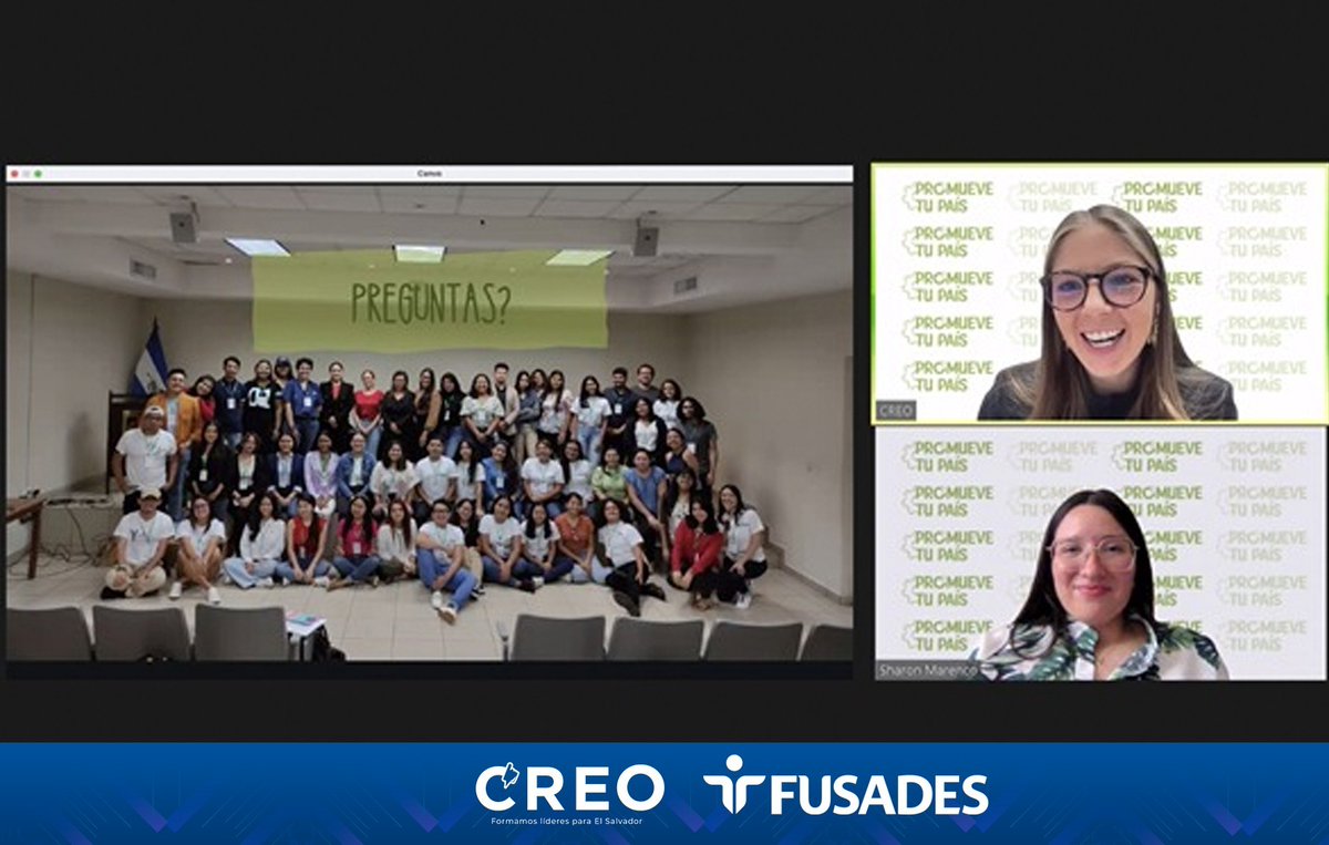 Quisiera expresar mi reconocimiento y felicitaciones a todos ustedes, a los casi 130 jóvenes que participaron en Promueve Tu País este año".
<a href="/creo_sv/">CREO</a>
